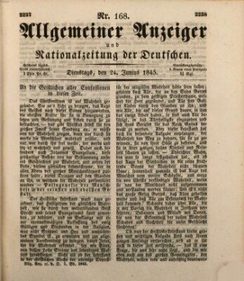 Allgemeiner Anzeiger und Nationalzeitung der Deutschen (Allgemeiner Anzeiger der Deutschen) Dienstag 24. Juni 1845