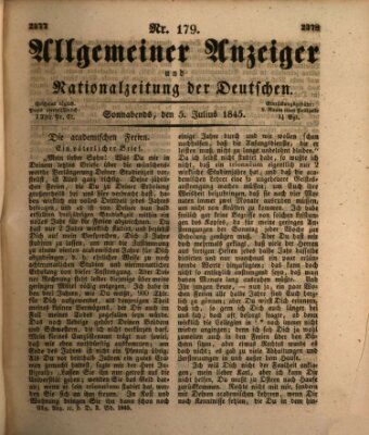 Allgemeiner Anzeiger und Nationalzeitung der Deutschen (Allgemeiner Anzeiger der Deutschen) Samstag 5. Juli 1845