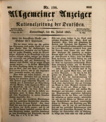 Allgemeiner Anzeiger und Nationalzeitung der Deutschen (Allgemeiner Anzeiger der Deutschen) Donnerstag 24. Juli 1845