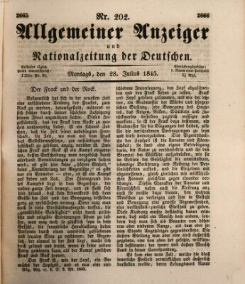 Allgemeiner Anzeiger und Nationalzeitung der Deutschen (Allgemeiner Anzeiger der Deutschen) Montag 28. Juli 1845