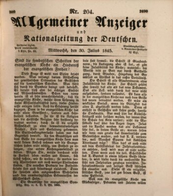 Allgemeiner Anzeiger und Nationalzeitung der Deutschen (Allgemeiner Anzeiger der Deutschen) Mittwoch 30. Juli 1845