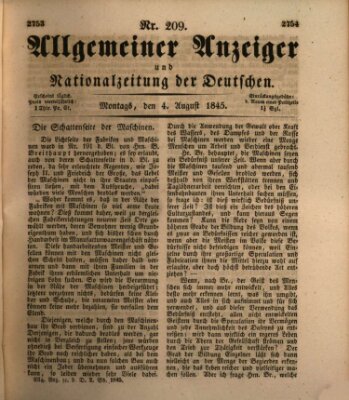 Allgemeiner Anzeiger und Nationalzeitung der Deutschen (Allgemeiner Anzeiger der Deutschen) Montag 4. August 1845