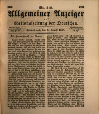 Allgemeiner Anzeiger und Nationalzeitung der Deutschen (Allgemeiner Anzeiger der Deutschen) Donnerstag 7. August 1845