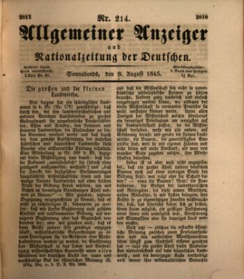 Allgemeiner Anzeiger und Nationalzeitung der Deutschen (Allgemeiner Anzeiger der Deutschen) Samstag 9. August 1845