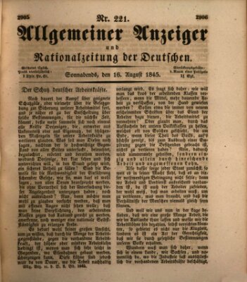 Allgemeiner Anzeiger und Nationalzeitung der Deutschen (Allgemeiner Anzeiger der Deutschen) Samstag 16. August 1845