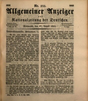 Allgemeiner Anzeiger und Nationalzeitung der Deutschen (Allgemeiner Anzeiger der Deutschen) Mittwoch 27. August 1845
