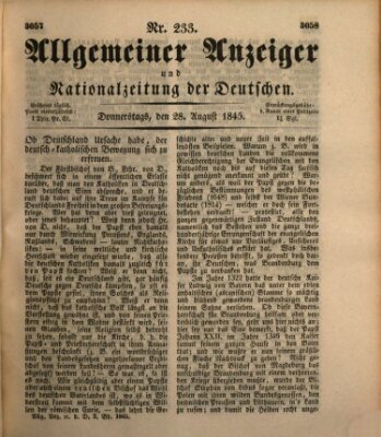 Allgemeiner Anzeiger und Nationalzeitung der Deutschen (Allgemeiner Anzeiger der Deutschen) Donnerstag 28. August 1845