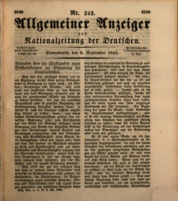 Allgemeiner Anzeiger und Nationalzeitung der Deutschen (Allgemeiner Anzeiger der Deutschen) Samstag 6. September 1845