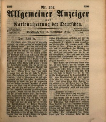 Allgemeiner Anzeiger und Nationalzeitung der Deutschen (Allgemeiner Anzeiger der Deutschen) Dienstag 16. September 1845