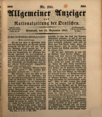 Allgemeiner Anzeiger und Nationalzeitung der Deutschen (Allgemeiner Anzeiger der Deutschen) Mittwoch 24. September 1845