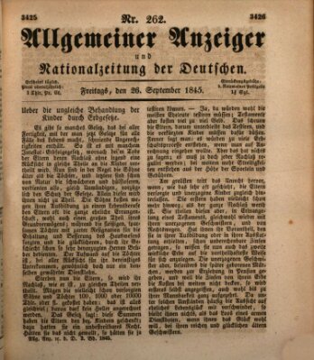 Allgemeiner Anzeiger und Nationalzeitung der Deutschen (Allgemeiner Anzeiger der Deutschen) Freitag 26. September 1845