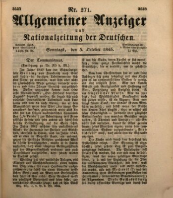 Allgemeiner Anzeiger und Nationalzeitung der Deutschen (Allgemeiner Anzeiger der Deutschen) Sonntag 5. Oktober 1845