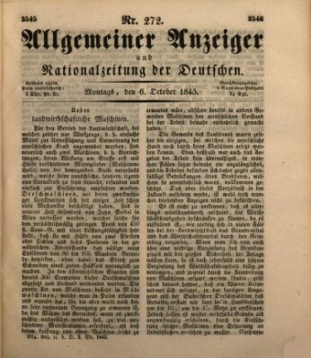 Allgemeiner Anzeiger und Nationalzeitung der Deutschen (Allgemeiner Anzeiger der Deutschen) Montag 6. Oktober 1845