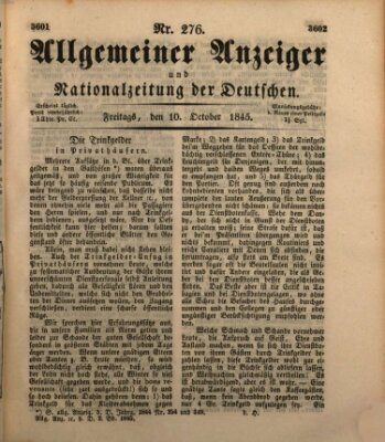 Allgemeiner Anzeiger und Nationalzeitung der Deutschen (Allgemeiner Anzeiger der Deutschen) Freitag 10. Oktober 1845