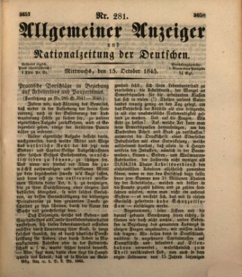 Allgemeiner Anzeiger und Nationalzeitung der Deutschen (Allgemeiner Anzeiger der Deutschen) Mittwoch 15. Oktober 1845