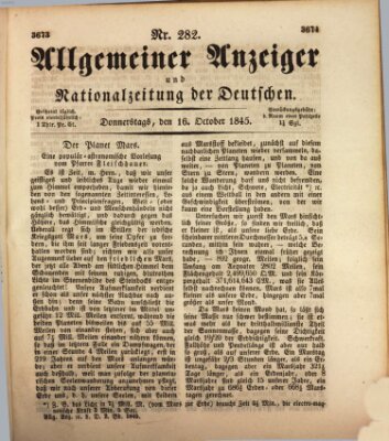 Allgemeiner Anzeiger und Nationalzeitung der Deutschen (Allgemeiner Anzeiger der Deutschen) Donnerstag 16. Oktober 1845