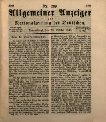 Allgemeiner Anzeiger und Nationalzeitung der Deutschen (Allgemeiner Anzeiger der Deutschen) Donnerstag 23. Oktober 1845