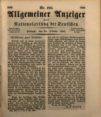 Allgemeiner Anzeiger und Nationalzeitung der Deutschen (Allgemeiner Anzeiger der Deutschen) Freitag 24. Oktober 1845