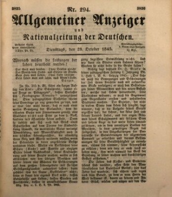 Allgemeiner Anzeiger und Nationalzeitung der Deutschen (Allgemeiner Anzeiger der Deutschen) Dienstag 28. Oktober 1845