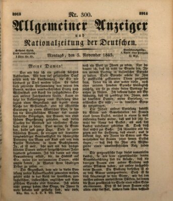 Allgemeiner Anzeiger und Nationalzeitung der Deutschen (Allgemeiner Anzeiger der Deutschen) Montag 3. November 1845