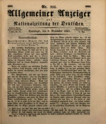 Allgemeiner Anzeiger und Nationalzeitung der Deutschen (Allgemeiner Anzeiger der Deutschen) Sonntag 9. November 1845