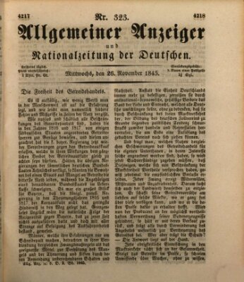 Allgemeiner Anzeiger und Nationalzeitung der Deutschen (Allgemeiner Anzeiger der Deutschen) Mittwoch 26. November 1845