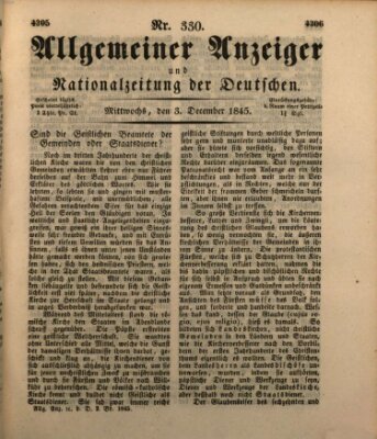 Allgemeiner Anzeiger und Nationalzeitung der Deutschen (Allgemeiner Anzeiger der Deutschen) Mittwoch 3. Dezember 1845