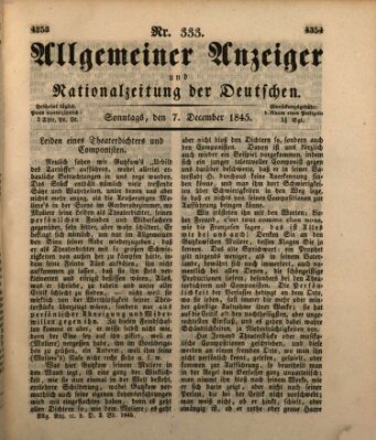 Allgemeiner Anzeiger und Nationalzeitung der Deutschen (Allgemeiner Anzeiger der Deutschen) Sonntag 7. Dezember 1845