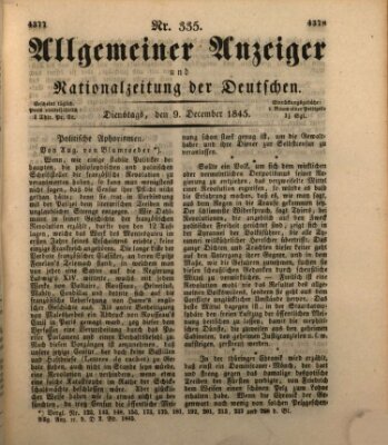 Allgemeiner Anzeiger und Nationalzeitung der Deutschen (Allgemeiner Anzeiger der Deutschen) Dienstag 9. Dezember 1845