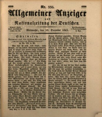 Allgemeiner Anzeiger und Nationalzeitung der Deutschen (Allgemeiner Anzeiger der Deutschen) Mittwoch 10. Dezember 1845