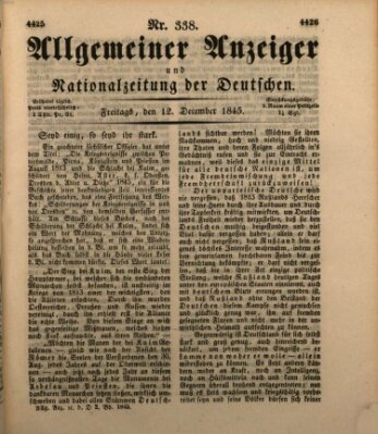 Allgemeiner Anzeiger und Nationalzeitung der Deutschen (Allgemeiner Anzeiger der Deutschen) Freitag 12. Dezember 1845