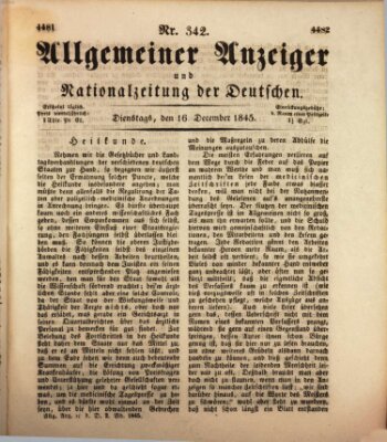 Allgemeiner Anzeiger und Nationalzeitung der Deutschen (Allgemeiner Anzeiger der Deutschen) Dienstag 16. Dezember 1845