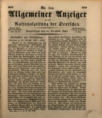 Allgemeiner Anzeiger und Nationalzeitung der Deutschen (Allgemeiner Anzeiger der Deutschen) Donnerstag 18. Dezember 1845