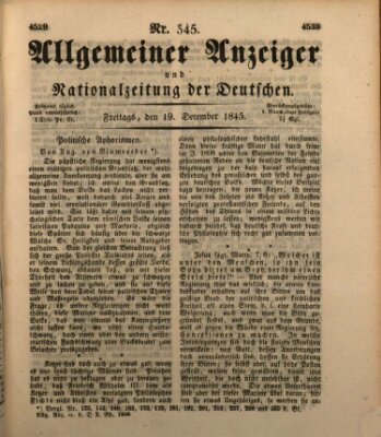 Allgemeiner Anzeiger und Nationalzeitung der Deutschen (Allgemeiner Anzeiger der Deutschen) Freitag 19. Dezember 1845