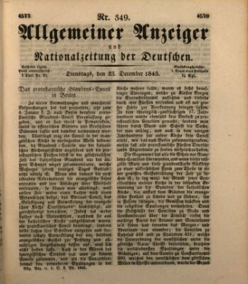 Allgemeiner Anzeiger und Nationalzeitung der Deutschen (Allgemeiner Anzeiger der Deutschen) Dienstag 23. Dezember 1845