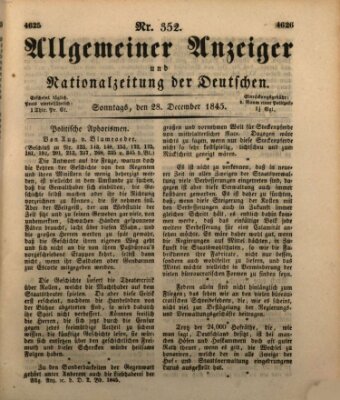 Allgemeiner Anzeiger und Nationalzeitung der Deutschen (Allgemeiner Anzeiger der Deutschen) Sonntag 28. Dezember 1845