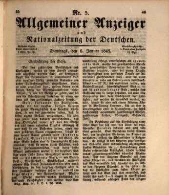 Allgemeiner Anzeiger und Nationalzeitung der Deutschen (Allgemeiner Anzeiger der Deutschen) Dienstag 6. Januar 1846