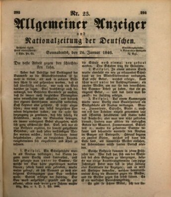 Allgemeiner Anzeiger und Nationalzeitung der Deutschen (Allgemeiner Anzeiger der Deutschen) Samstag 24. Januar 1846