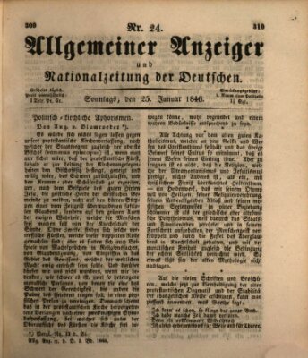 Allgemeiner Anzeiger und Nationalzeitung der Deutschen (Allgemeiner Anzeiger der Deutschen) Sonntag 25. Januar 1846