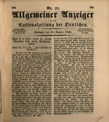 Allgemeiner Anzeiger und Nationalzeitung der Deutschen (Allgemeiner Anzeiger der Deutschen) Freitag 30. Januar 1846