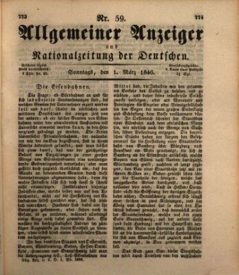 Allgemeiner Anzeiger und Nationalzeitung der Deutschen (Allgemeiner Anzeiger der Deutschen) Sonntag 1. März 1846