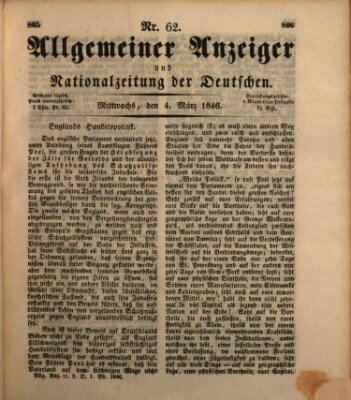 Allgemeiner Anzeiger und Nationalzeitung der Deutschen (Allgemeiner Anzeiger der Deutschen) Mittwoch 4. März 1846