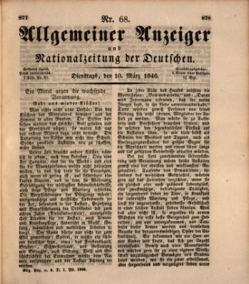 Allgemeiner Anzeiger und Nationalzeitung der Deutschen (Allgemeiner Anzeiger der Deutschen) Dienstag 10. März 1846