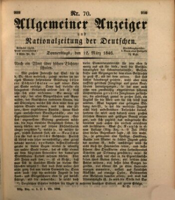 Allgemeiner Anzeiger und Nationalzeitung der Deutschen (Allgemeiner Anzeiger der Deutschen) Donnerstag 12. März 1846