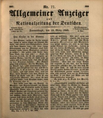 Allgemeiner Anzeiger und Nationalzeitung der Deutschen (Allgemeiner Anzeiger der Deutschen) Donnerstag 19. März 1846