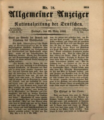 Allgemeiner Anzeiger und Nationalzeitung der Deutschen (Allgemeiner Anzeiger der Deutschen) Freitag 20. März 1846