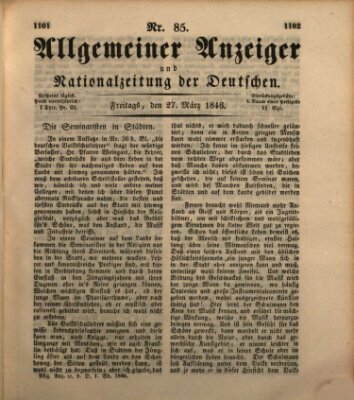 Allgemeiner Anzeiger und Nationalzeitung der Deutschen (Allgemeiner Anzeiger der Deutschen) Freitag 27. März 1846