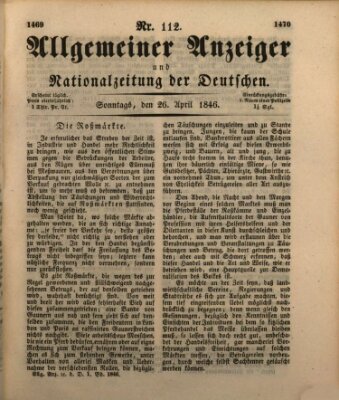 Allgemeiner Anzeiger und Nationalzeitung der Deutschen (Allgemeiner Anzeiger der Deutschen) Sonntag 26. April 1846