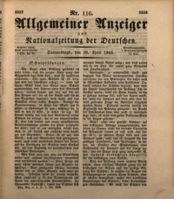 Allgemeiner Anzeiger und Nationalzeitung der Deutschen (Allgemeiner Anzeiger der Deutschen) Donnerstag 30. April 1846