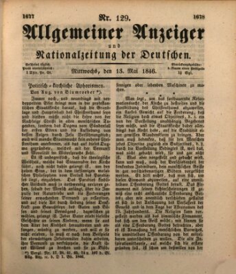 Allgemeiner Anzeiger und Nationalzeitung der Deutschen (Allgemeiner Anzeiger der Deutschen) Mittwoch 13. Mai 1846